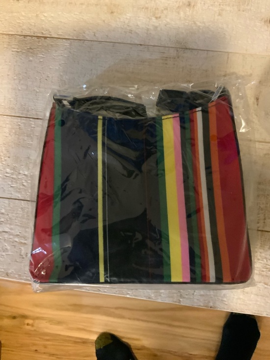 Unbranded Handbags - HB133. Striped Multicolor Shoulder Bag - Black Base